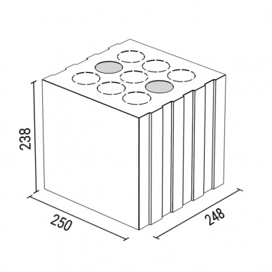 SILROC M25 silikatiniai blokeliai 248x238x250 mm 3